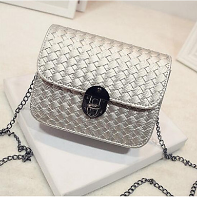 Women's Bags Polyester / PU Shoulder Bag Zipper Black / Silver / Gray Women's Bags Polyester / PU Shoulder Bag Zipper Black / Silver / Gray