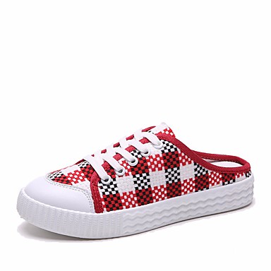 Women's Shoes Fabric Spring / Fall Comfort Sneakers Flat Heel Black / Red / Light Brown Women's Shoes Fabric Spring / Fall Comfort Sneakers Flat Heel Black / Red / Light Brown