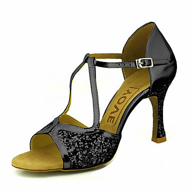 Women's Latin Shoes / Salsa Shoes Sparkling Glitter / Leatherette Sandal / Heel Buckle / Ribbon Tie Customized Heel Customizable Dance Shoes Red / Silver / Gold / Performance / Professional Women's Latin Shoes / Salsa Shoes Sparkling Glitter / Leatherette Sandal / Heel Buckle / Ribbon Tie Customized Heel Customizable Dance Shoes Red / Silver / Gold / Performance / Professional