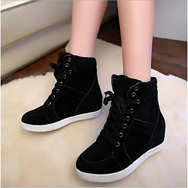Women's Shoes Canvas Winter Comfort Boots Flat Heel Black / Red Women's Shoes Canvas Winter Comfort Boots Flat Heel Black / Red