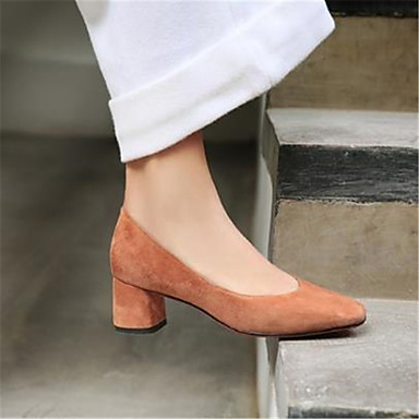 Women's Shoes Sheepskin Spring & Summer Comfort Heels Chunky Heel Pointed Toe Black / Brown / Green Women's Shoes Sheepskin Spring & Summer Comfort Heels Chunky Heel Pointed Toe Black / Brown / Green