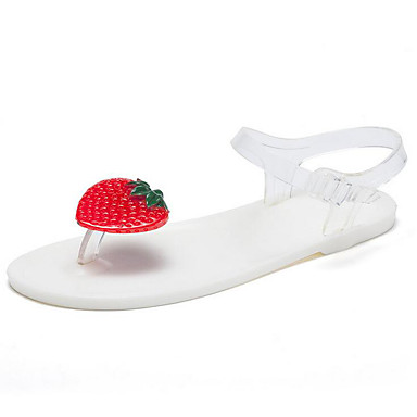 Women's Shoes PU(Polyurethane) Summer Toe Ring Sandals Flat Heel Open Toe Buckle White / Black / Gray Women's Shoes PU(Polyurethane) Summer Toe Ring Sandals Flat Heel Open Toe Buckle White / Black / Gray