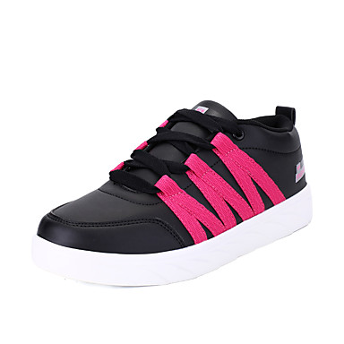 Women's Shoes PU(Polyurethane) Spring & Summer Comfort Athletic Shoes Running Shoes / Walking Shoes Flat Heel White / Black / Fuchsia Women's Shoes PU(Polyurethane) Spring & Summer Comfort Athletic Shoes Running Shoes / Walking Shoes Flat Heel White / Black / Fuchsia