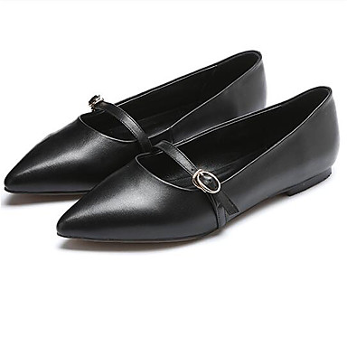Women's Shoes Nappa Leather Summer Comfort Flats Flat Heel Closed Toe Black / Beige Women's Shoes Nappa Leather Summer Comfort Flats Flat Heel Closed Toe Black / Beige