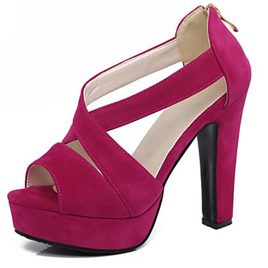 Women's Shoes Suede Spring & Summer D'Orsay & Two-Piece / Gladiator Sandals Chunky Heel Peep Toe Black / Peach / Almond / Party & Evening Women's Shoes Suede Spring & Summer D'Orsay & Two-Piece / Gladiator Sandals Chunky Heel Peep Toe Black / Peach / Almond / Party & Evening