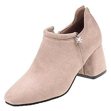 Women's Shoes Suede Fall Fashion Boots Boots Chunky Heel Square Toe Black / Beige Women's Shoes Suede Fall Fashion Boots Boots Chunky Heel Square Toe Black / Beige