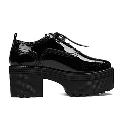 Women's Shoes Nappa Leather Spring / Summer Comfort Oxfords Creepers Closed Toe Black Women's Shoes Nappa Leather Spring / Summer Comfort Oxfords Creepers Closed Toe Black