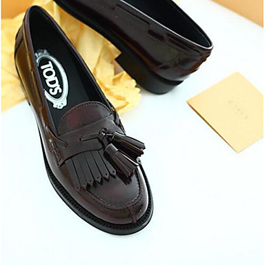 Women's Shoes Patent Leather Spring / Summer Comfort Loafers & Slip-Ons Flat Heel Closed Toe Black / Burgundy Women's Shoes Patent Leather Spring / Summer Comfort Loafers & Slip-Ons Flat Heel Closed Toe Black / Burgundy