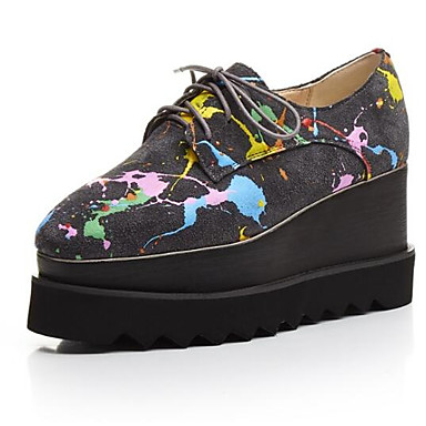 Women's Shoes Suede / Cowhide Spring / Summer Comfort Oxfords Creepers Closed Toe Black / Gray Women's Shoes Suede / Cowhide Spring / Summer Comfort Oxfords Creepers Closed Toe Black / Gray