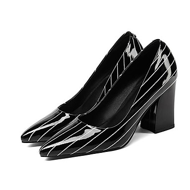 Women's Shoes Nappa Leather Spring / Fall Comfort / Basic Pump Heels Chunky Heel Black / Beige Women's Shoes Nappa Leather Spring / Fall Comfort / Basic Pump Heels Chunky Heel Black / Beige