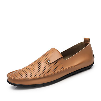Men's Shoes Leather Spring / Fall Driving Shoes Loafers & Slip-Ons Brown / Black Men's Shoes Leather Spring / Fall Driving Shoes Loafers & Slip-Ons Brown / Black