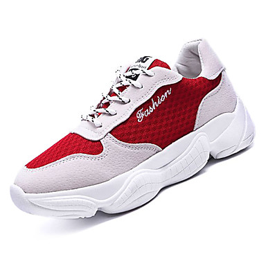 Women's Shoes Mesh Summer Comfort Sneakers Flat Heel Round Toe Black / Red Women's Shoes Mesh Summer Comfort Sneakers Flat Heel Round Toe Black / Red