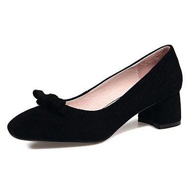 Women's Shoes Suede Spring Comfort Heels Chunky Heel Black / Gray / Pink Women's Shoes Suede Spring Comfort Heels Chunky Heel Black / Gray / Pink