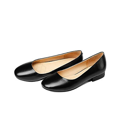Women's Shoes Nappa Leather Spring / Summer Comfort Flats Block Heel Closed Toe Black Women's Shoes Nappa Leather Spring / Summer Comfort Flats Block Heel Closed Toe Black