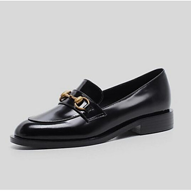 Women's Shoes Nappa Leather Summer Comfort Loafers & Slip-Ons Flat Heel Closed Toe Black / Burgundy Women's Shoes Nappa Leather Summer Comfort Loafers & Slip-Ons Flat Heel Closed Toe Black / Burgundy