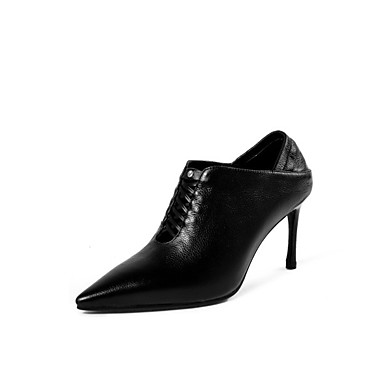 Women's Shoes Nappa Leather Fall & Winter Fashion Boots Boots Stiletto Heel Pointed Toe Booties / Ankle Boots Black / Beige / Gray Women's Shoes Nappa Leather Fall & Winter Fashion Boots Boots Stiletto Heel Pointed Toe Booties / Ankle Boots Black / Beige / Gray