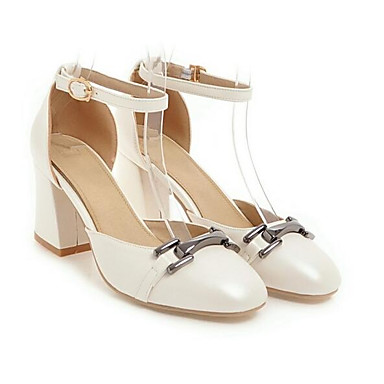 Women's Shoes Suede Summer Comfort Heels Chunky Heel White / Black / Pink Women's Shoes Suede Summer Comfort Heels Chunky Heel White / Black / Pink