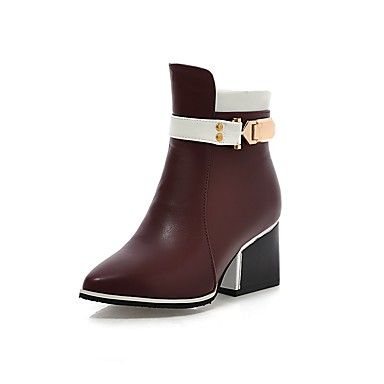 black booties chunky heel pointed toe