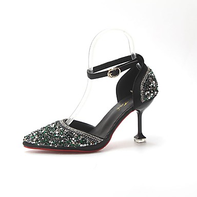 Women's Shoes PU(Polyurethane) Fall D'Orsay & Two-Piece Heels Stiletto Heel Pointed Toe Black / Green / Pink Women's Shoes PU(Polyurethane) Fall D'Orsay & Two-Piece Heels Stiletto Heel Pointed Toe Black / Green / Pink