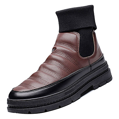 Homme Fashion Boots Polyuréthane / Tissu élastique Hiver Décontracté Bottes Garder au chaud Bottes Mi-mollet Noir / Marron Homme Fashion Boots Polyuréthane / Tissu élastique Hiver Décontracté Décontracté Décontracté Bottes Garder au chaud Bottes Mi-mollet Noir / Marron 0aacbf