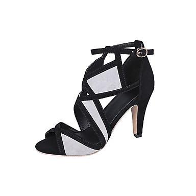 cheap Featured Deals-Women's Heels Stiletto Heel Microfiber / PU(Polyurethane) Fall / Spring &amp; Summer Black / Gray