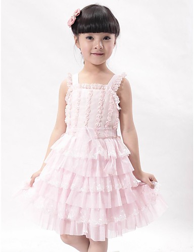 Cute A-line Square Lace Tiered Girl Dress 322855 2017 – $39.99