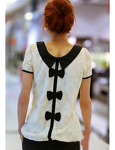 lace bow blouse