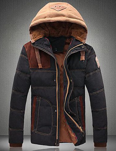 Men's Color Matching Hooded Cotton-Padded Clothes Coat 2135360 2018 ...