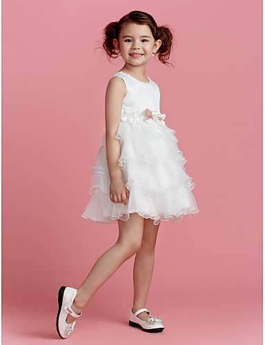 A-line Short/Mini Flower Girl Dress - Polyester 2626172 2017 – $54.99