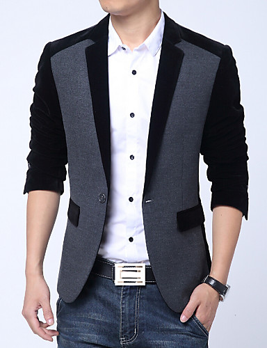 Men's Casual/Daily Work Casual Spring Fall Blazer 4812605 2018 – $39.99