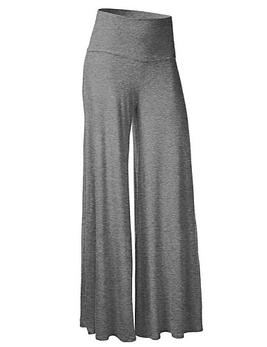 Women's Mid Rise Inelastic Wide Leg Business Pants,Casual Solid Acrylic ...