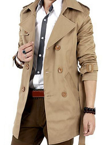 Men's Classic & Timeless Long Trench Coat - Plaid / Check / Solid Color ...