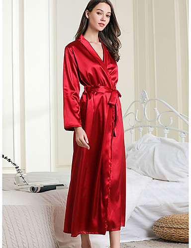 Femme Long Sexy Robe de chambre / Satin & Soie Vêtement de ...